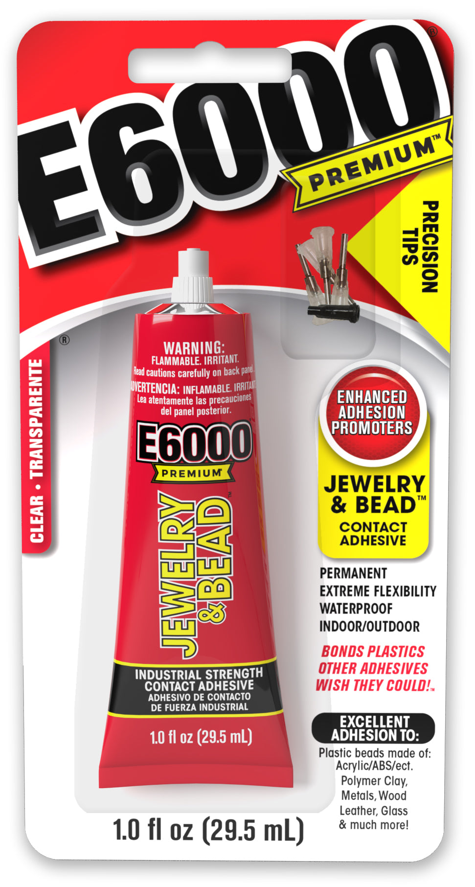 E6000® Premium Jewelry & Bead Glue Clear 1 oz tube W/Precision Tips 205106 New Product