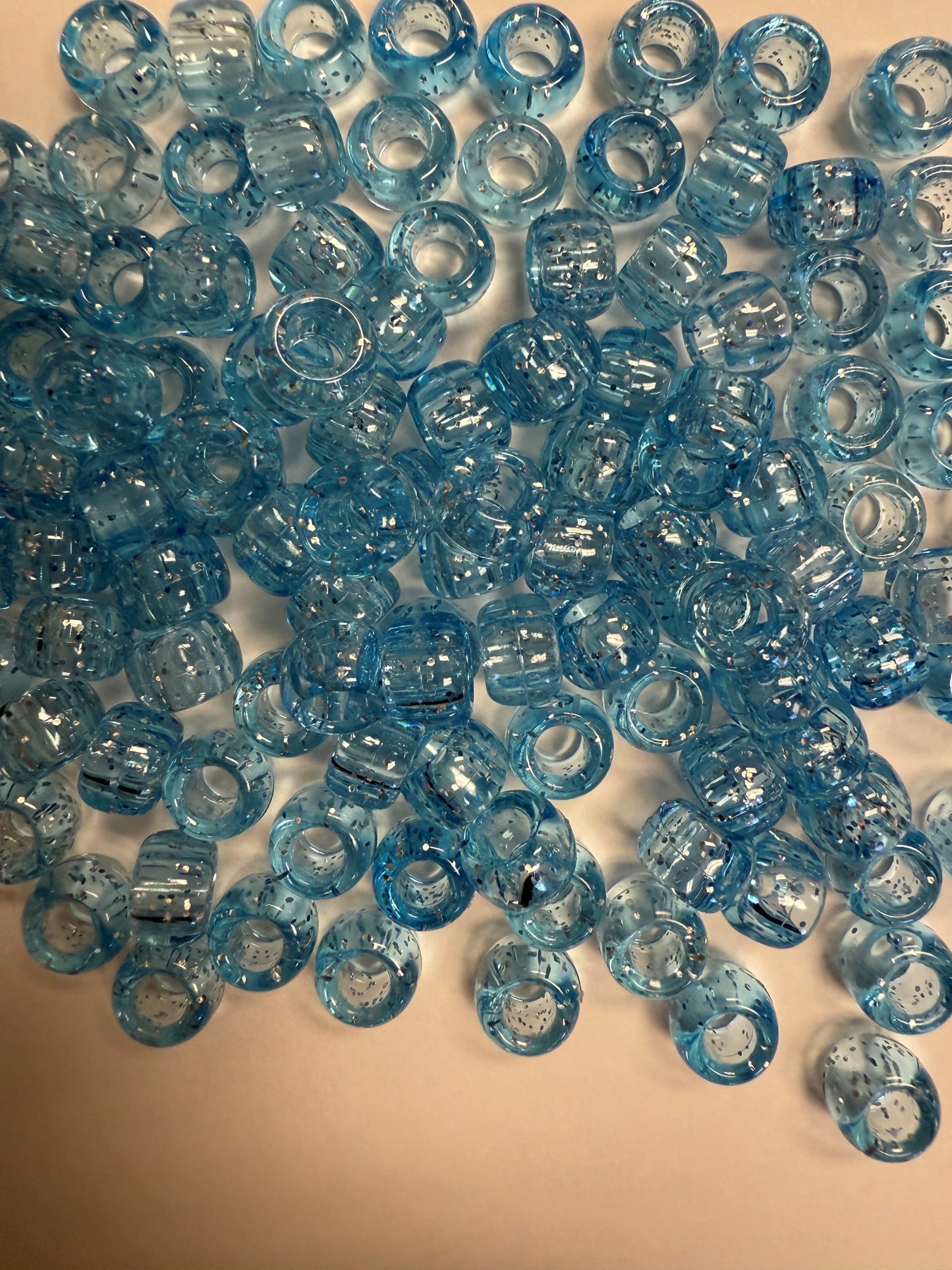 Pony Beads 6 x 9mm Sparkle Colors Pkg 1000 750V