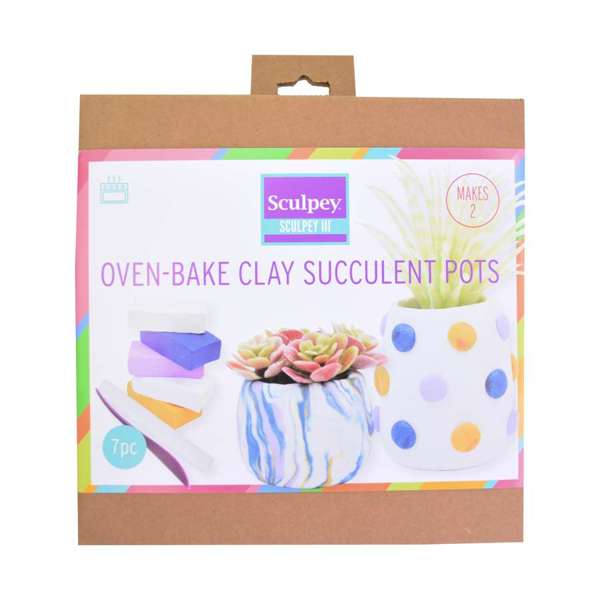 Sculpey III Oven Bake Clay Succulent Pots K3 4103 NEW