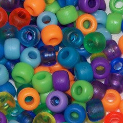 Pony Beads 6 X 9mm, Frosted/Matte Colors Pkg 1000 - Creative Wholesale