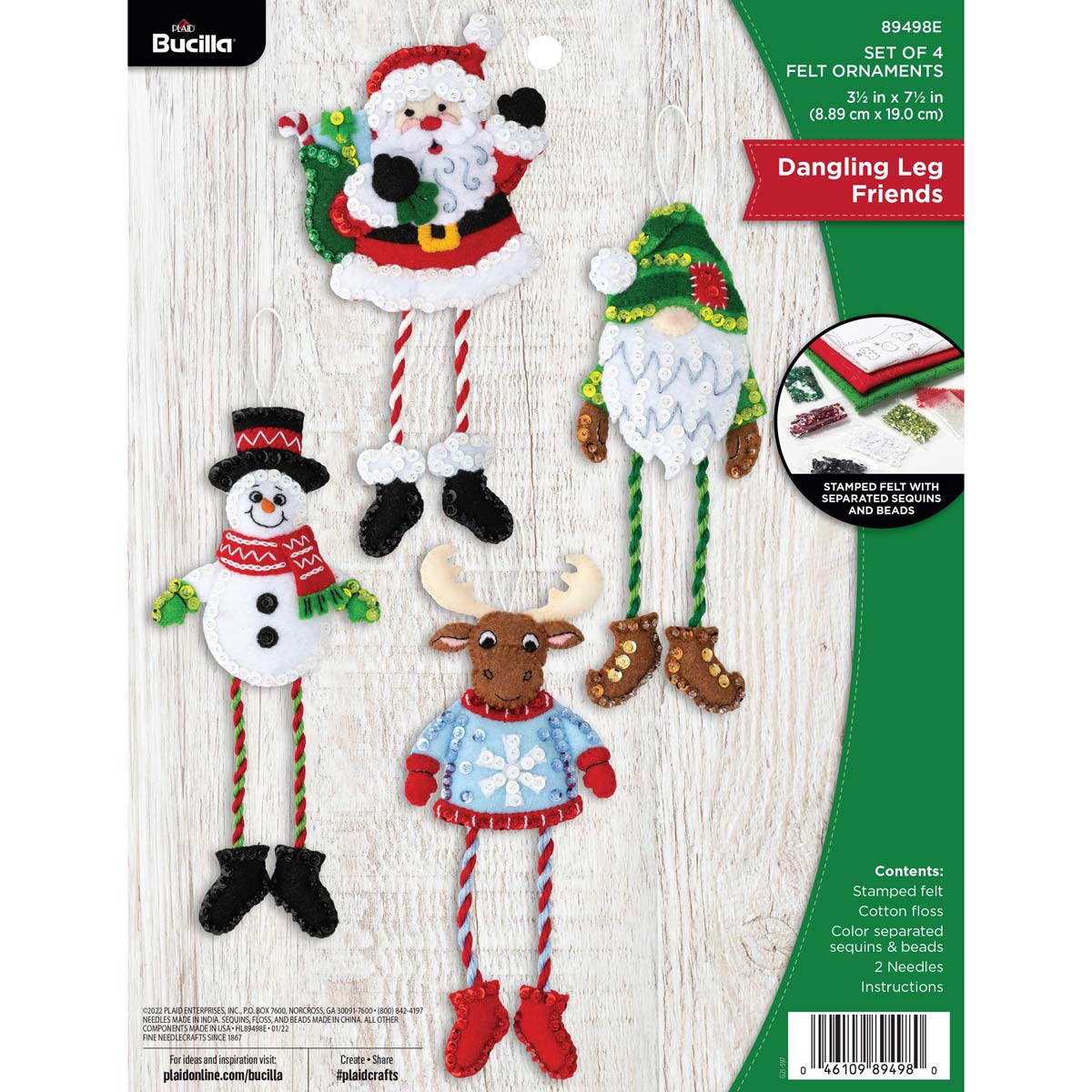 Bucilla ® Seasonal - Felt - Ornament Kits - Dangling Legs Friends 8949 –  Creative Wholesale