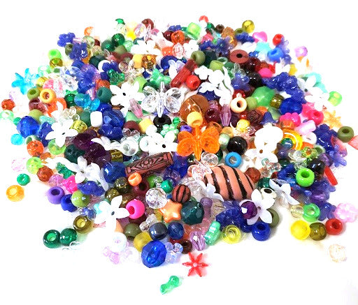 2.12 Lbs Lot Of Colorful Plastic Beads For Arts & Crafts Projects Repurpose