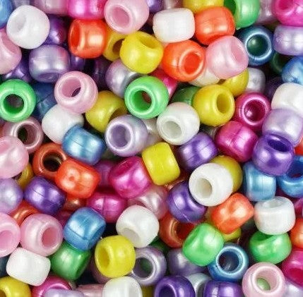 Pony Beads 6 x 9mm Pearl Colors Pkg 1000 750V