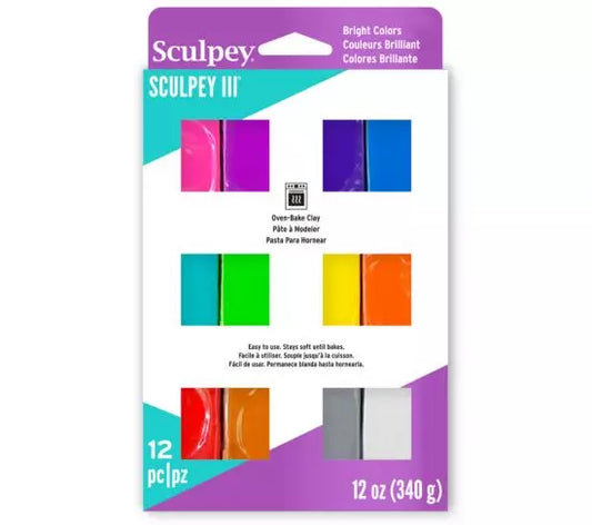 Sculpey III® 12 Piece Brights Multi-pack  S3 VMB-6  HOLIDAY SPECIAL