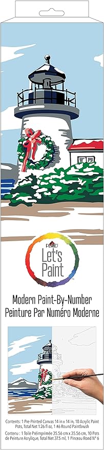 Plaid ® Let's Paint™ Modern Paint-by-Number - Christmas Lighthouse - 17922 DISCONTINUE