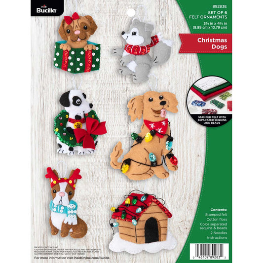 Bucilla ® Seasonal - Felt - Ornament Kits - Christmas Dogs - 89283E