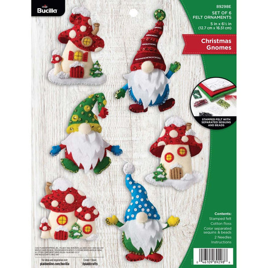 Bucilla ® Seasonal - Felt - Ornament Kits - Christmas Gnomes - 89298E