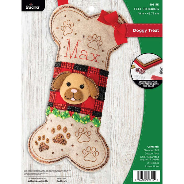 Bucilla ® Seasonal Felt Stocking Kits Doggy Treat 89315E