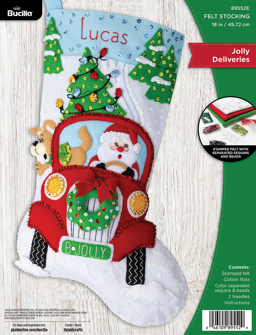 Bucilla ® Seasonal - Felt - Stocking Kits - Jolly Deliveries - 89552E