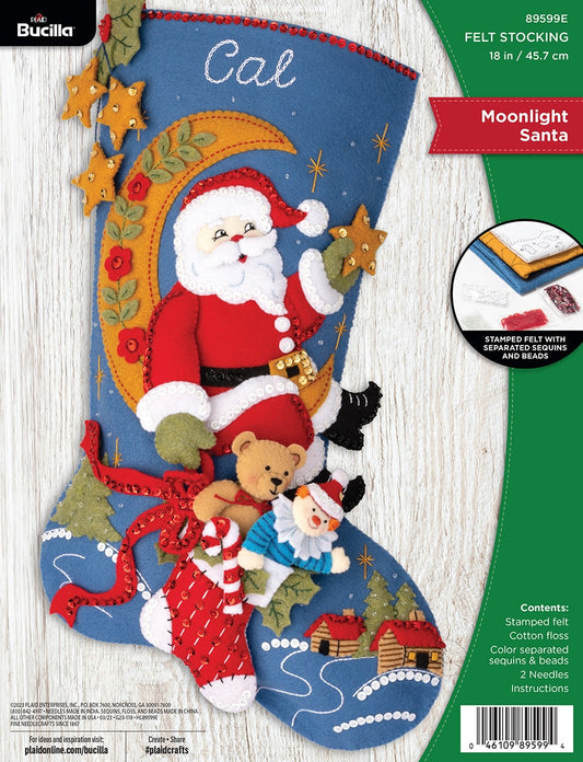 Bucilla ® Seasonal - Felt - Stocking Kits - Moonlight Santa - 89599E