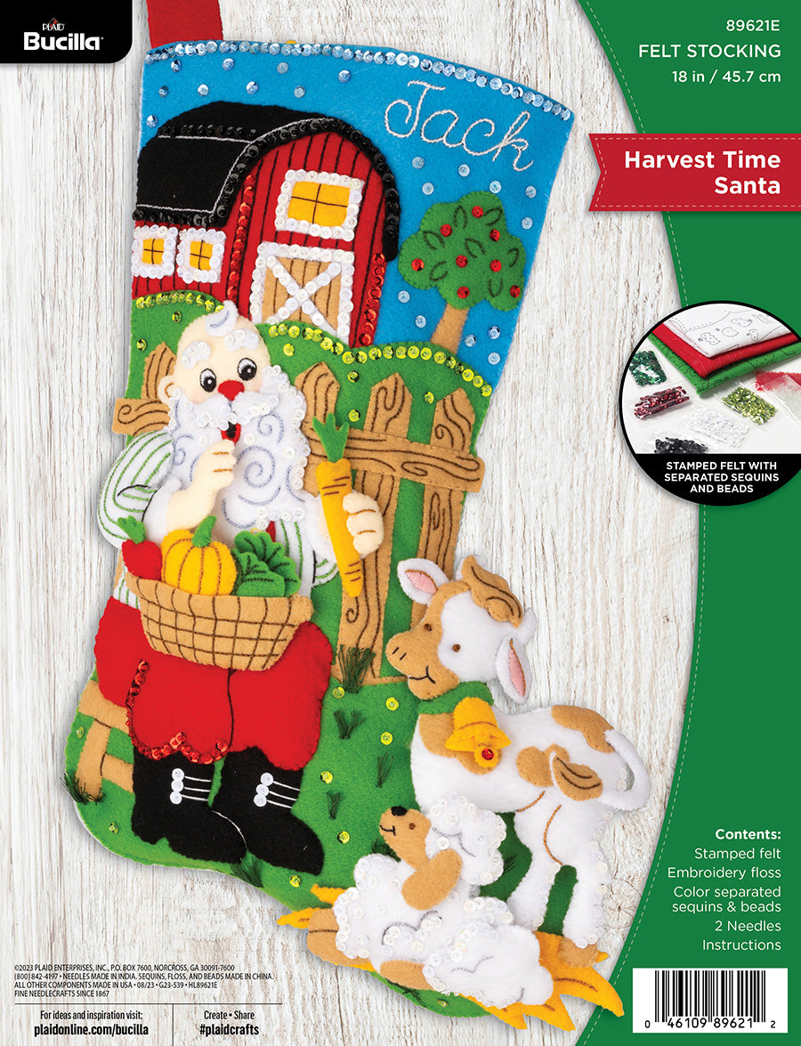 Bucilla ® Seasonal - Felt - Stocking Kits - Harvest Time Santa - 89621E