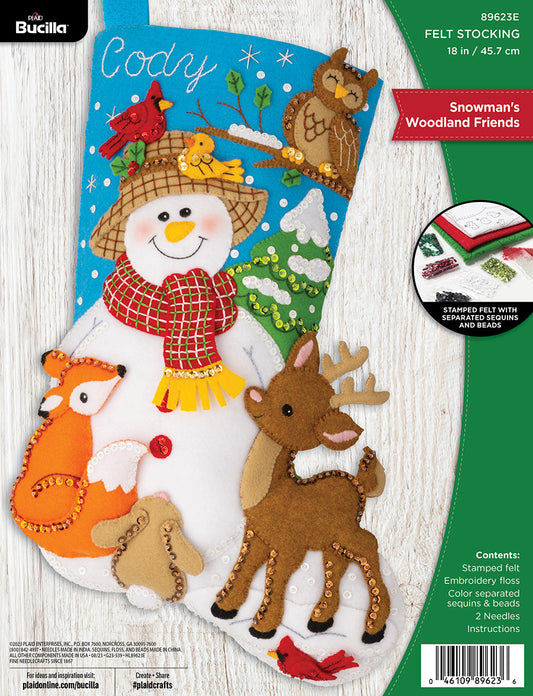 Bucilla ® Seasonal - Felt - Stocking Kits - Snowman’s Woodland Friends - 89623E