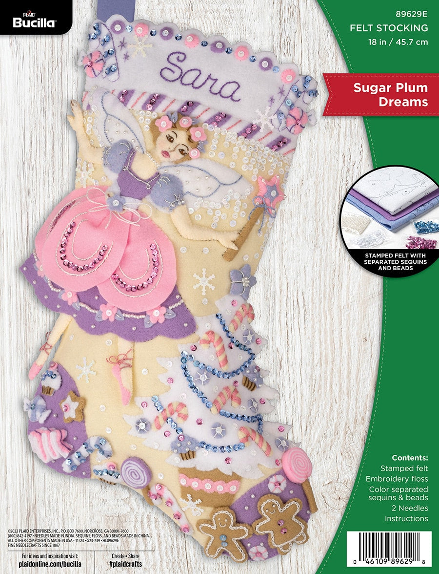 Bucilla ® Seasonal - Felt - Stocking Kits - Sugar Plum Dreams - 89629E