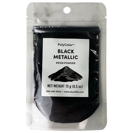 Polycolor Resin Powder Black Metallic 15 G Bag (0.5 oz)  AL31005