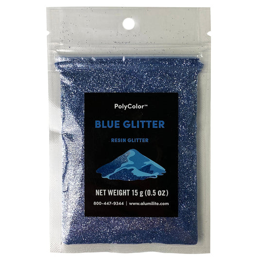 Polycolor Resin Powder Blue Glitter 15 Gram Bag (0.5 oz)  AL31071