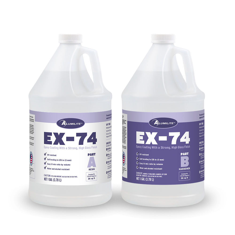 EX-74 Epoxy resin for Resin Art Bars Tables Case of 4 Gallons 23500C