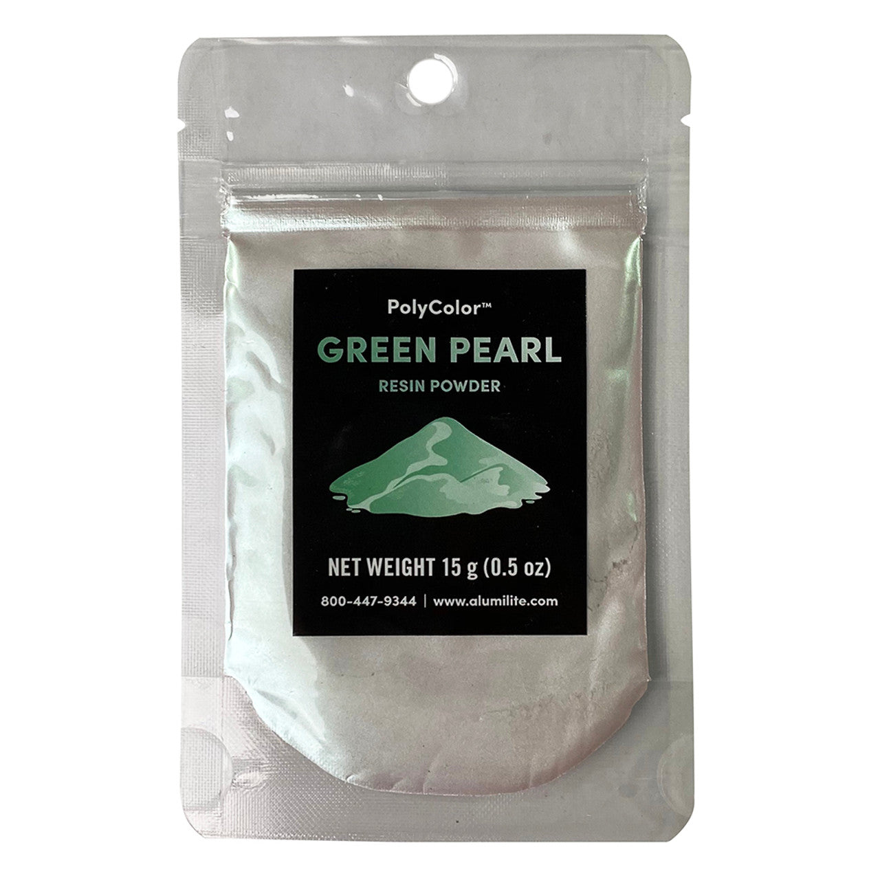 Polycolor Resin Powder Green Pearl 15 Gram Bag (0.5 oz) AL31023