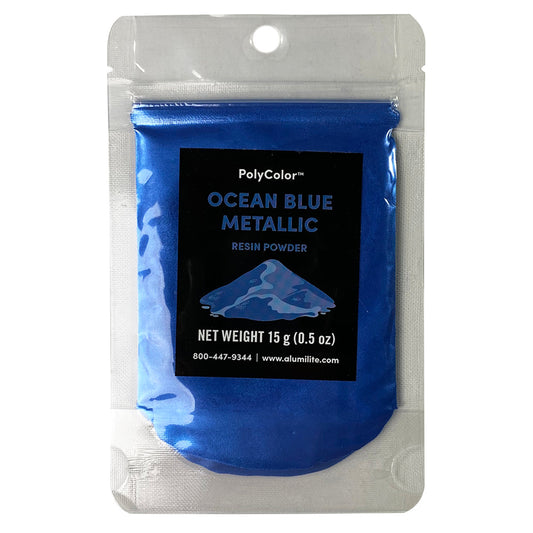 Polycolor Resin Powder Ocean Blue Metallic 15 Gram Bag (0.5 oz)