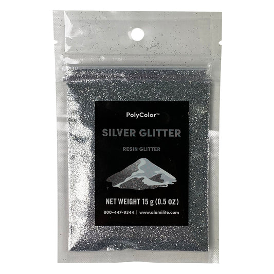 Polycolor Resin Powder Silver Glitter 15 Gram Bag (0.5 oz)  AL31067