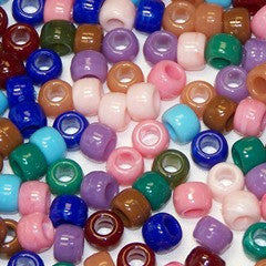 Pony Beads 6 x 9mm Marbled Colors  Pkg 1000 - Creative Wholesale