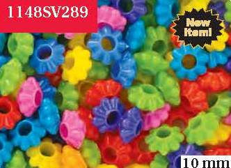 Flower Ring Bead 10mm large hole Circus Multi  1148SV289 - Creative Wholesale