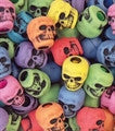 Skull Beads 13mm  Antique Circus Multi  1180SV289A - Creative Wholesale