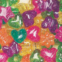 Pony Beads Mixed colors Jelly Sparkle Multi 1/2 lb #1199SV467 - Creative Wholesale