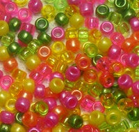 Pony Beads 6 x 9mm Transparent Colors Pkg 1000 - Creative Wholesale