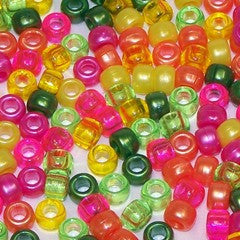 Pony Beads 6 x 9mm Pearl Colors Pkg 1000 - Creative Wholesale
