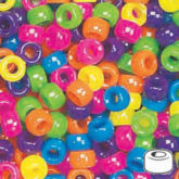 Mini Pony Beads 6.5 x 4mm Neon Multi 2300 Pieces 1651SV077 - Creative Wholesale