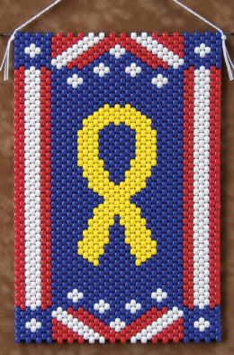 Beaded Banner Kit  Yellow Ribbon Peace 5599