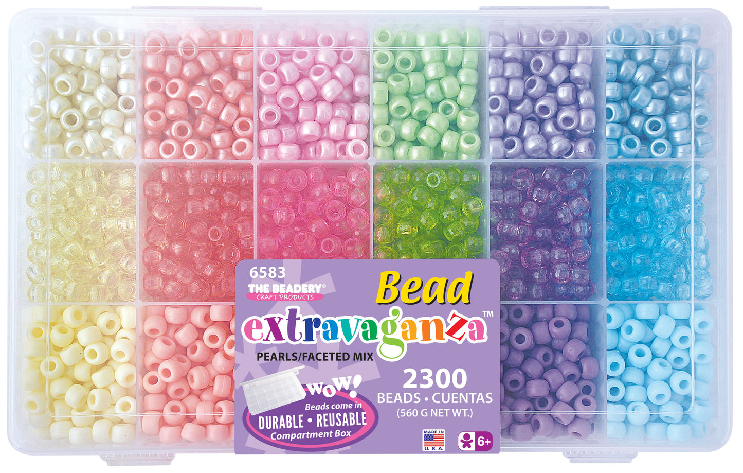 Bead Box Extravaganza Pearls and Faceted Mix 6583