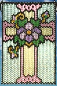 Beaded Banner Kit  Stained Glass Cross #7184 - Creative Wholesale