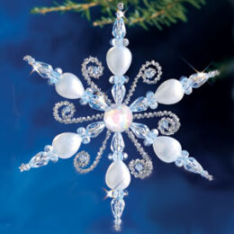 Beadery Holiday Ornament Kit Light Sapphire Snowflakes 7448
