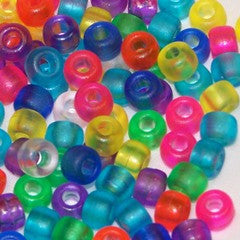 Pony Beads 6 X 9mm, Frosted/Matte Colors Pkg 1000 - Creative Wholesale