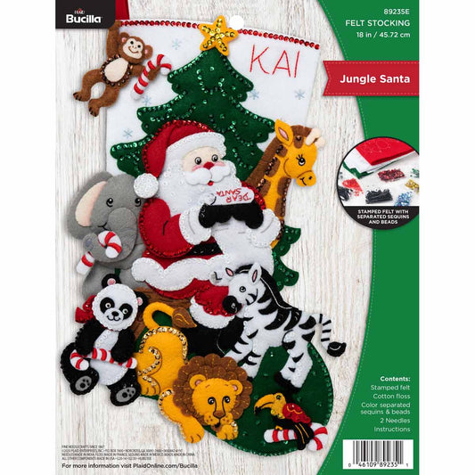 Bucilla ® Seasonal - Felt - Stocking Kits - Jungle Santa  89235E