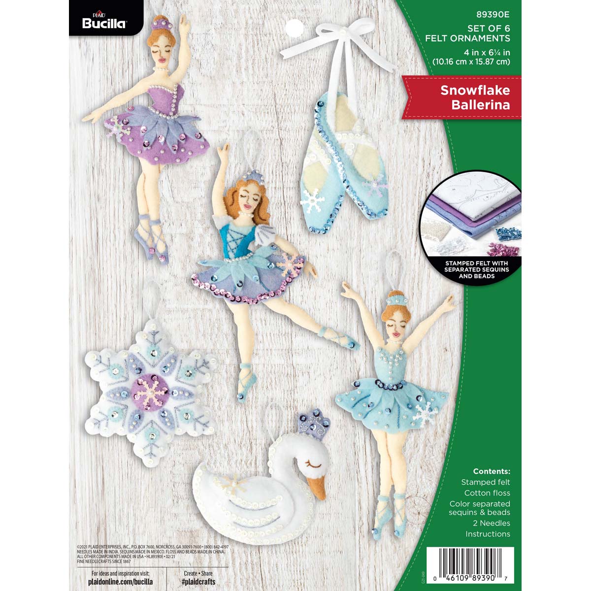 Bucilla ® Seasonal - Felt - Ornament Kits - Snowflake Ballerina 89390E