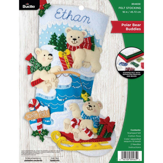 Bucilla ® Seasonal - Felt - Stocking Kits - Polar Bear Buddies 89465E