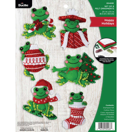 Bucilla ® Seasonal - Felt - Ornament Kits - Hoppy Holidays 89468E