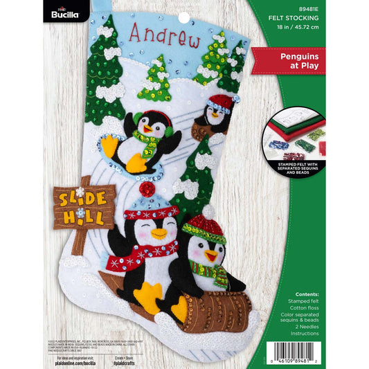 Bucilla ® Seasonal - Felt - Stocking Kits - Penguins at Play 89481E