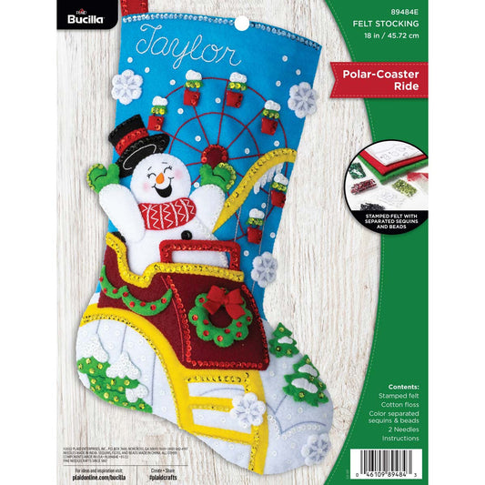 Bucilla ® Seasonal - Felt - Stocking Kits - Polar-Coaster Ride 89484E