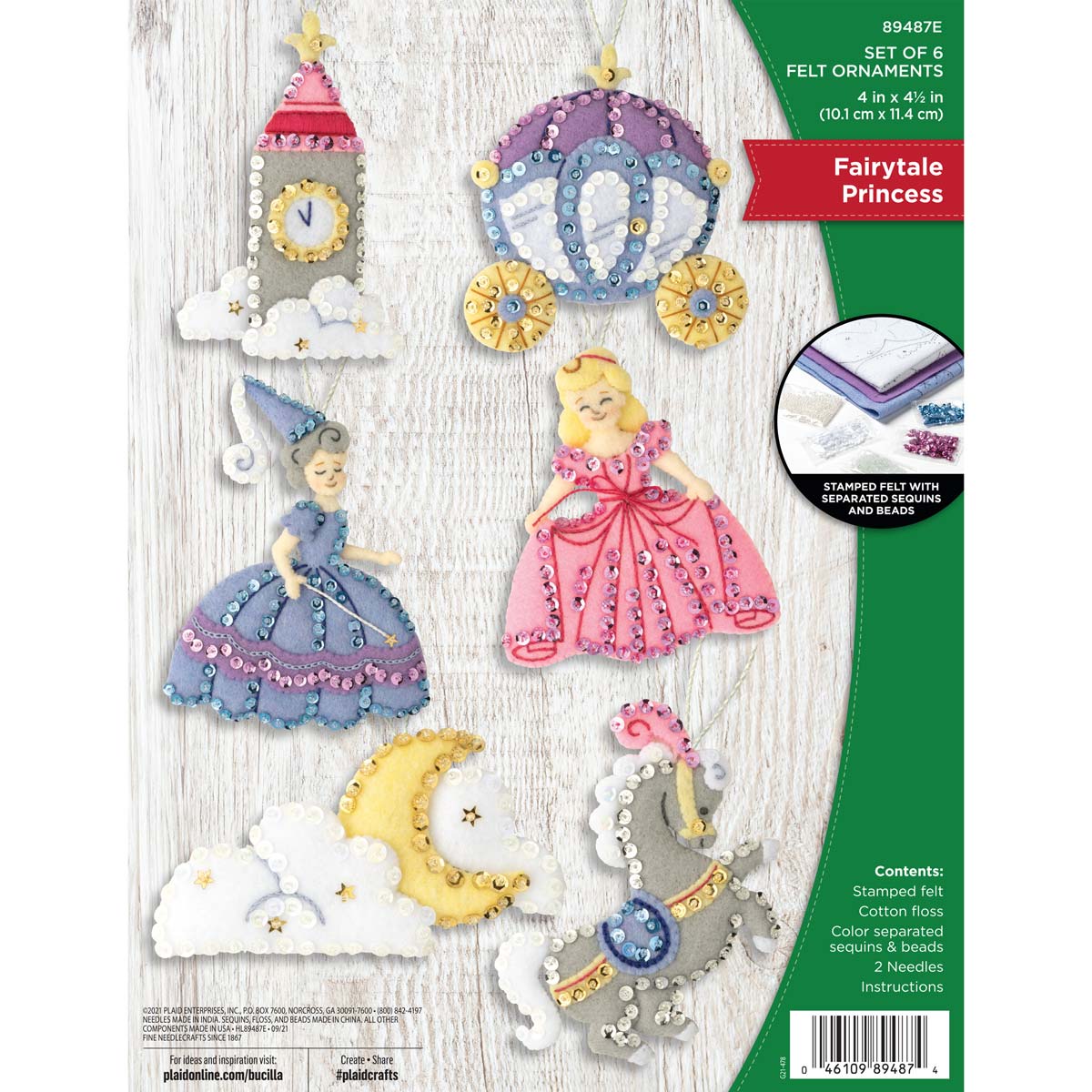 Bucilla ® Seasonal - Felt - Ornament Kits - Fairytale Princess 89487E