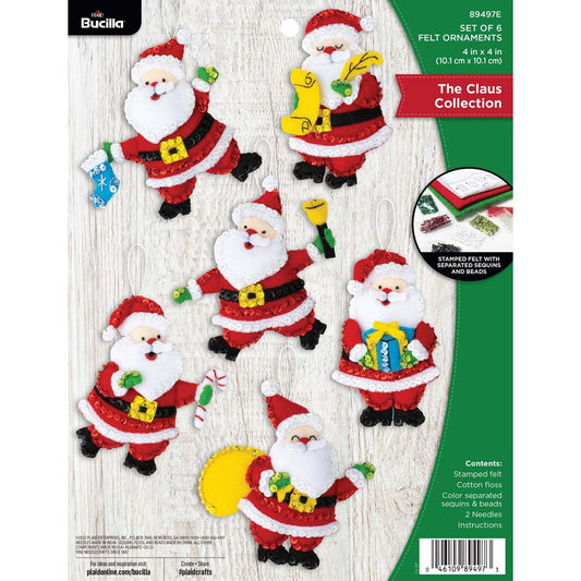 Bucilla ® Seasonal - Felt - Ornament Kits - The Claus Collection 89497E