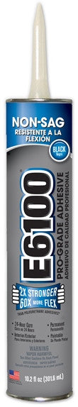 E6100 Glue Black 10.2 ounce Cartridge Case of 12 #252031C - Creative Wholesale