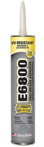 E6800 UV Resistant Glue Clear 10.2 oz Cartridge 262011C  Case 12 - Creative Wholesale