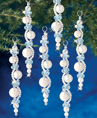 Beadery Holiday Ornament Kit  Pearl Icicles #7446 - Creative Wholesale