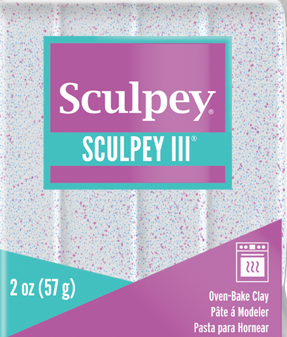 Sculpey III® White Glitter 2 oz bar S302 539