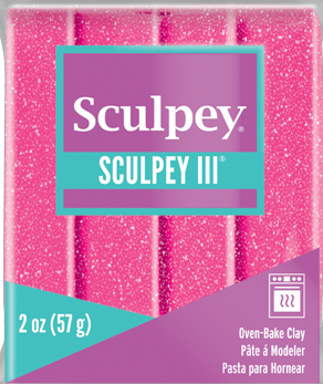 Sculpey III®Pink Glitter 2 oz bar S302 558