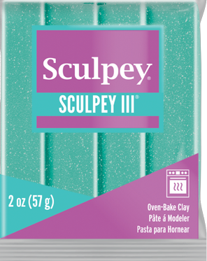 Sculpey III® Turquoise Glitter 2 oz bar S302 574
