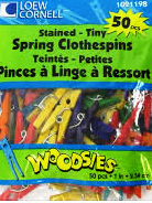 Colored  Tiny Spring Clothespins 50 Count 1021198 - Creative Wholesale